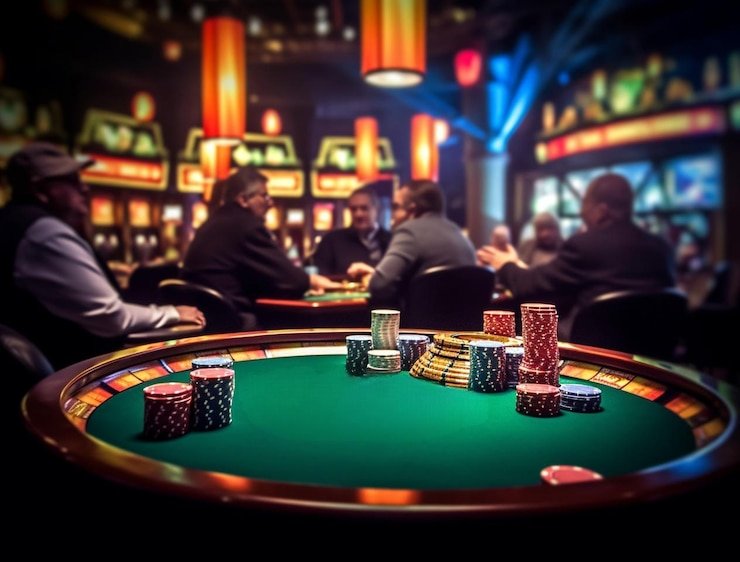Live Texas Poker table on lazabet with professional dealer and multi-angle camera feed
